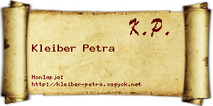 Kleiber Petra névjegykártya